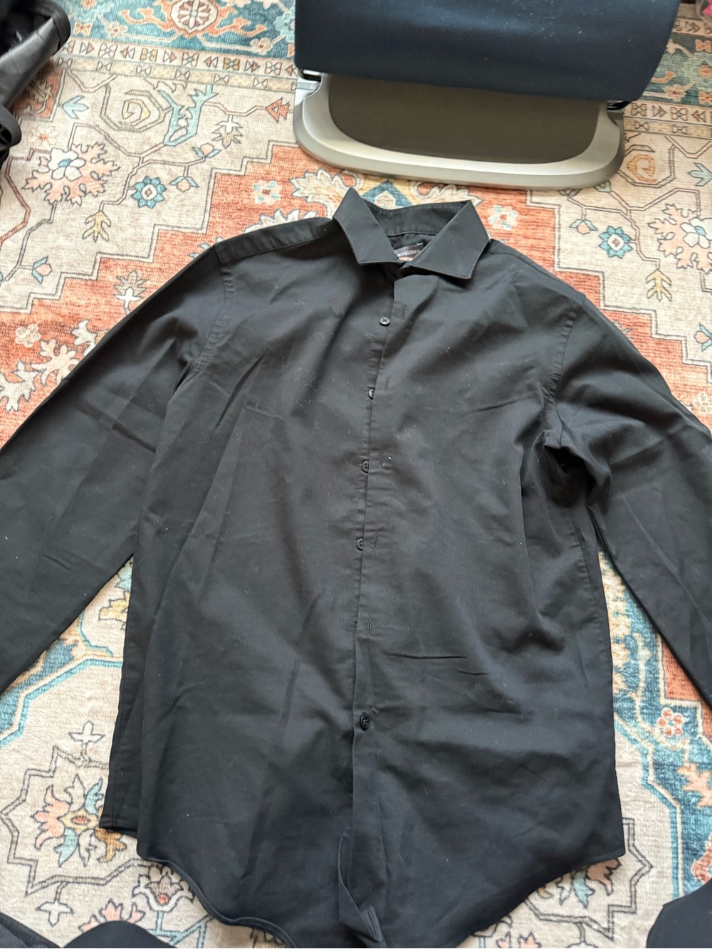 Van Heusen Black Slim Fit Stretch Dress Shirt